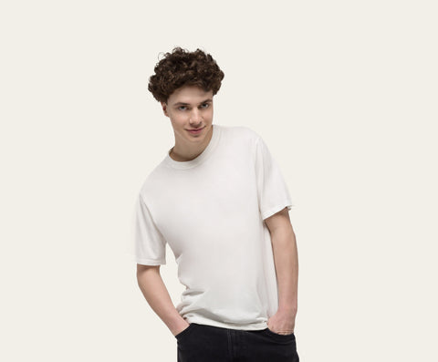 M555CB Ribbed Neck Cotton Tee