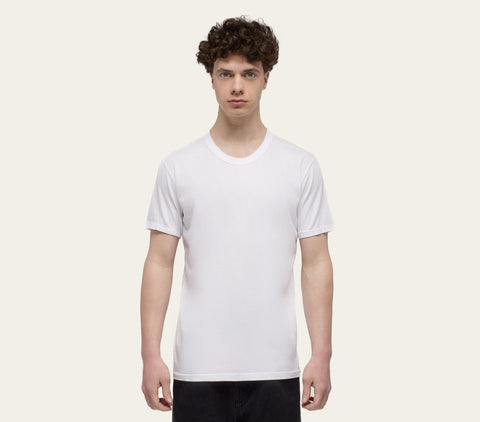 M536 Deep Neck Ribbed Cotton Tee