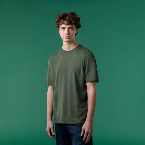 M553 TN Natural dyed Rib Neck boxy Tee