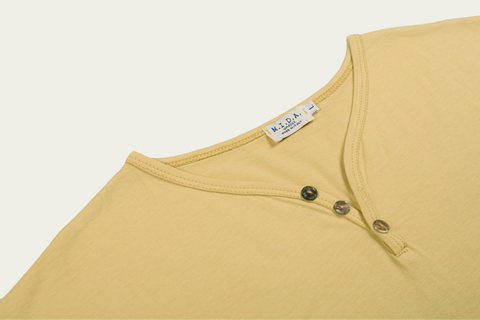M604ORG Organic Henley Tee