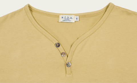 M604ORG Organic Henley Tee