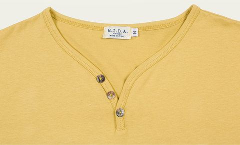 M604ORG Organic Henley Tee