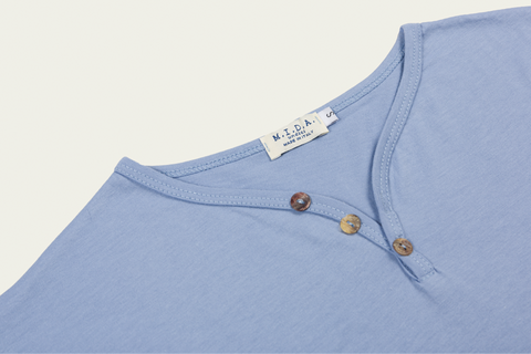 M604ORG Organic Henley Tee