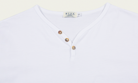 M604ORG Organic Henley Tee
