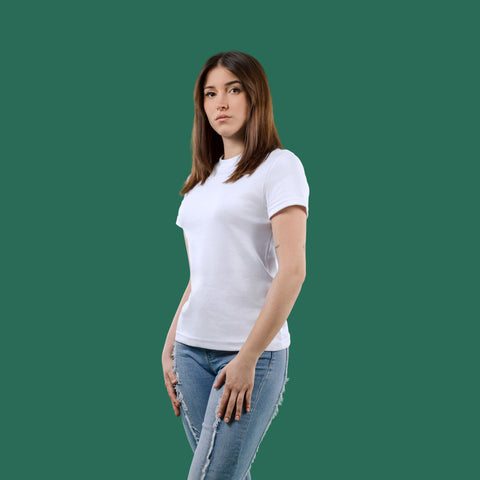 MF239681 Heavy Gsm Interlock Cotton Tee for Women