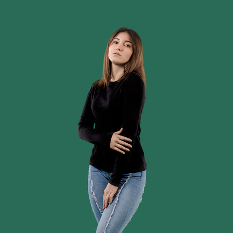 MF239681ML Heavy Gsm Interlock Long Sleeve Cotton Tee for Women
